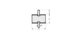 SILENTBLOK 10-08-1 s dvomi vonkajšími závitmi M4