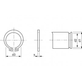 DIN 471 Poistný krúžok na hriadeľ  6 mm