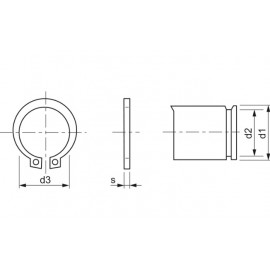 DIN 471 Poistný krúžok na hriadeľ  9 mm