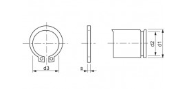 DIN 471 Poistný krúžok na hriadeľ 62 mm