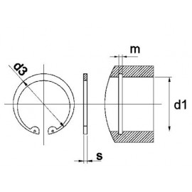 DIN 472 Poistný krúžok do diery  13 mm