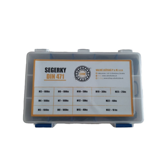 Poistné krúžky DIN 471- sada 845ks
