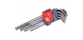 Kľúče imbusové s guľôčkou Cr-V, 9-dielna sada, 1,5 - 10mm