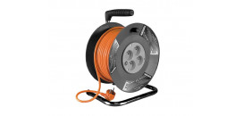 Kábel predlžovací na bubne DG-4ZR-FB04 25m - 4 zásuvky, oranžový