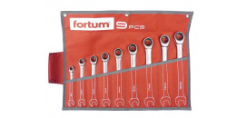 Račňové očko-vidlicové kľúče 8-19mm 9-dielna sada FORTUM 4720104
