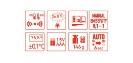 Bezkontaktný laserový merač teploty od -50°C až po 550°C EXTOL 8831302