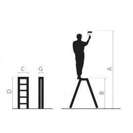 Obojstranné schodíky DD3 2x3 max.125 kg ALU STREND PRO 251096