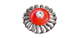 Kartáč miskový M14 vrkočový oceľový drôt 0.5mm 100mm EXTOL 17012