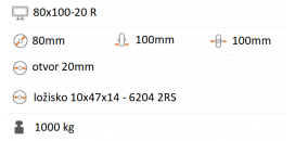 Koliesko na paletový vozík 80x100 mm