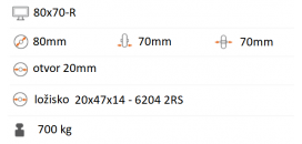 Koliesko na paletový vozík 80x70 mm