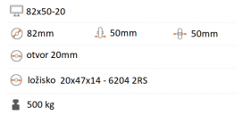 Koliesko na paletový vozík 82x50 mm