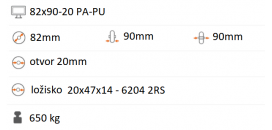 Polyamidové koliesko na paletový vozík 82 mm