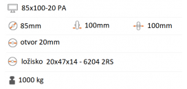 Polyamidové koliesko 85x100 mm na paletový vozík