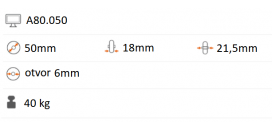 Pogumované koliesko 50x18 mm