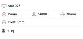 Pogumované koliesko 75x24 mm