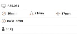 Pogumované koliesko 80x21 mm