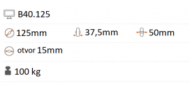 Pogumované koliesko 125x37,5 mm