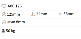 Pogumované koliesko 125x32 mm