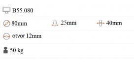 Pogumované koliesko 80x25 mm