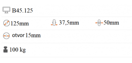 Pogumované koliesko 125x37.5 mm