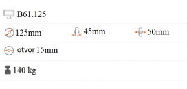 Pogumované koliesko 125x45 mm