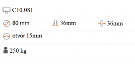 Polyuretánové koliesko 80x36 mm