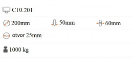 Polyuretánové koliesko 200x50 mm