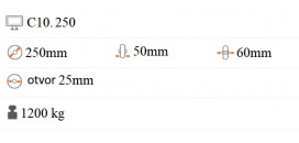 Polyuretánové koliesko 250x50 mm