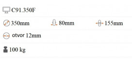 Koliesko na fúrik s hriadeľom 350x80 mm