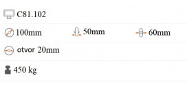 Liatinové koliesko 100x50 mm