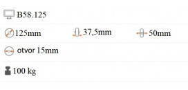 Antistatické koliesko 125x37,5 mm