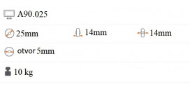 Plastové koliesko 25x14 mm