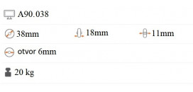 Plastové koliesko 38x18 mm