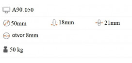 Plastové koliesko 50x18 mm