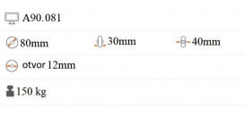 Plastové koliesko 80x30 mm