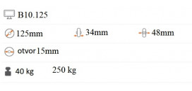 Plastové koliesko 125x34 mm