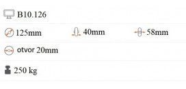 Plastové koliesko 125x40 mm