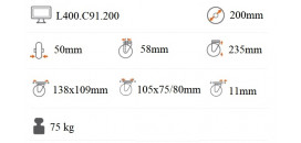 Transportné koliesko 200x50 mm s otočnou kladkou