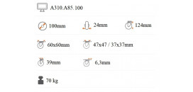 Prístrojové koliesko 100x24 mm pevná kladka