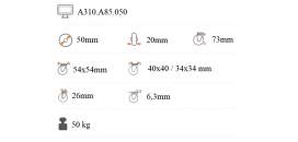Prístrojové koliesko 50x20 mm pevná kladka