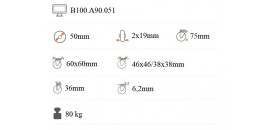 Dvojité prístrojové koliesko 50 mm otočná kladka