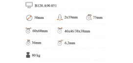 Dvojité prístrojové koliesko 50 mm otočná kladka s brzdou