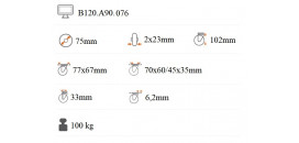 Dvojité prístrojové koliesko 75 mm otočná kladka s brzdou