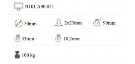 Dvojité prístrojové koliesko 50 mm otočná kladka