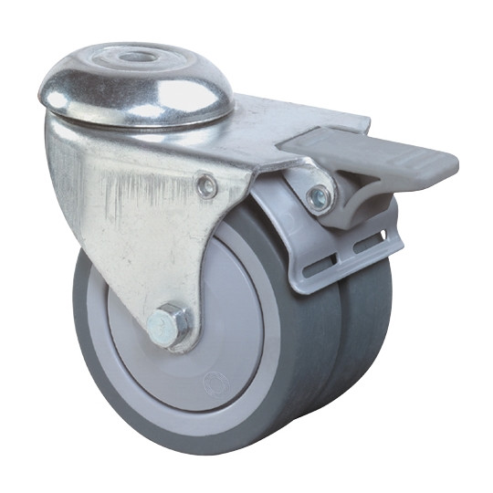 Dvojité prístrojové koliesko 50 mm otočná kladka s brzdou