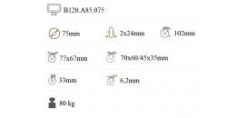 Dvojité prístrojové koliesko 75 mm otočná kladka s brzdou