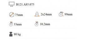 Dvojité prístrojové koliesko 75 mm otočná kladka s brzdou