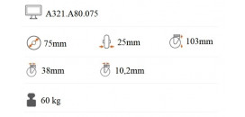 Prístrojové koliesko 75x25 mm otočná kladka s brzdou