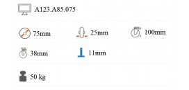 Prístrojové koliesko 75x25 mm s rozťažným puzdrom s brzdou A123.A85.075