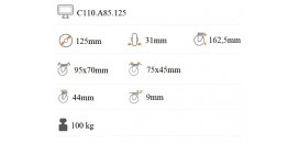 Prístrojové koliesko 125x31 mm na väčšie zaťaženie pevná kladka